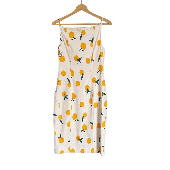 Anthropologie Maeve Dylan Mierzwinskie Colette Orange Fruit Midi Dress size S - Picture 2 of 9